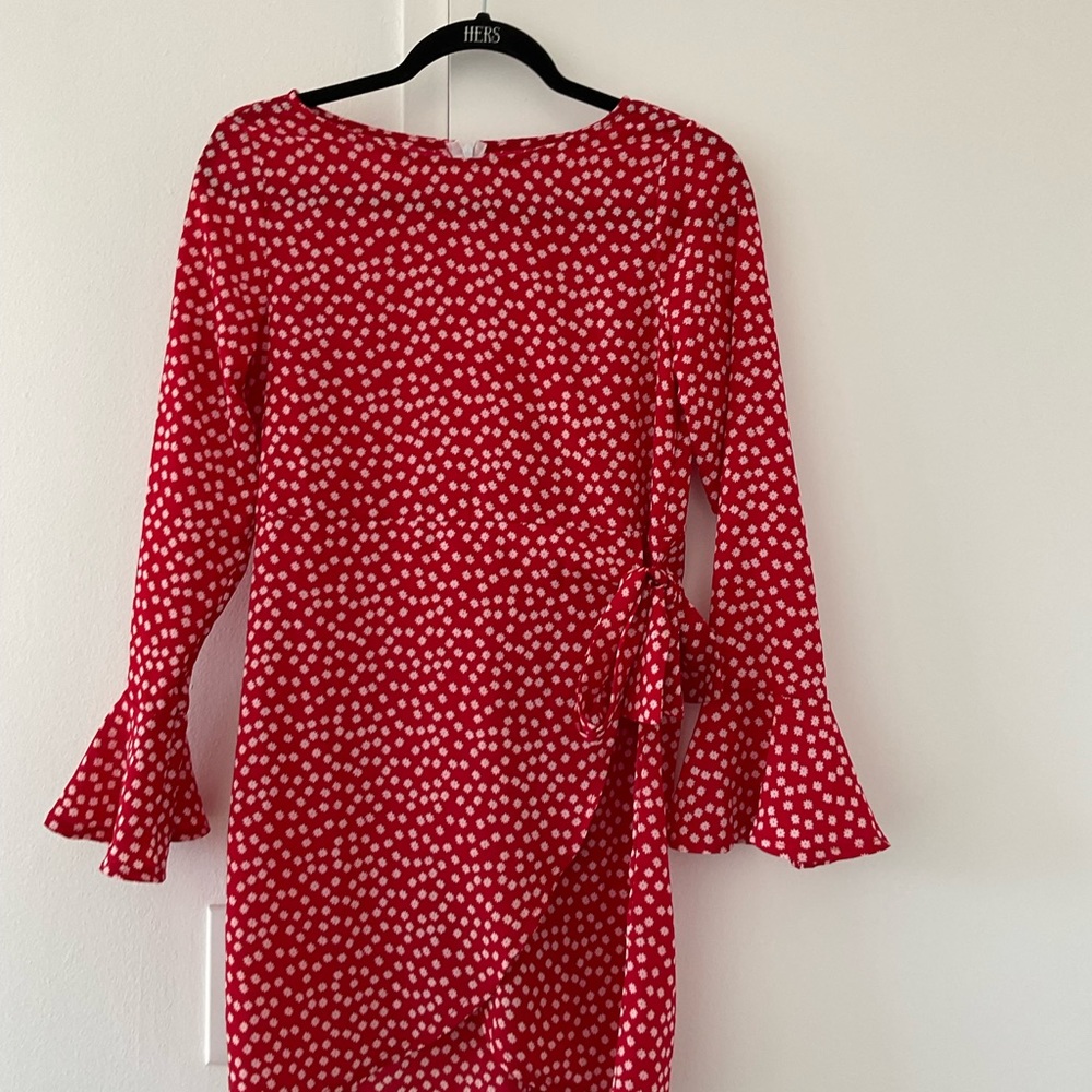 No name - Flowers Mini Dress REd